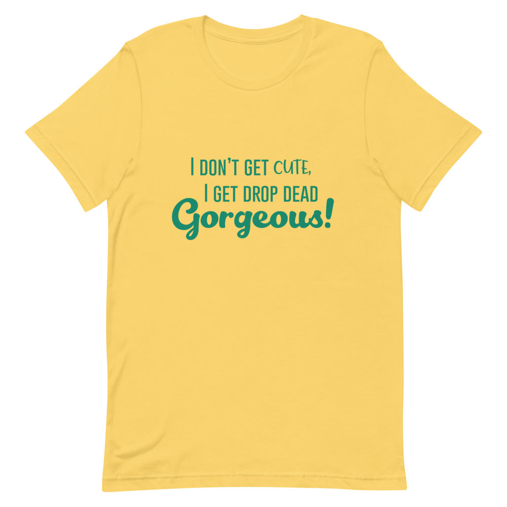 Yellow Drop Dead Gorgeous T-Shirt by Printful sold by Queer In The World: The Shop - LGBT Merch Fashion