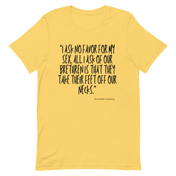 Yellow I Ask No Favor For My Sex T-Shirt by Queer In The World Originals sold by Queer In The World: The Shop - LGBT Merch Fashion