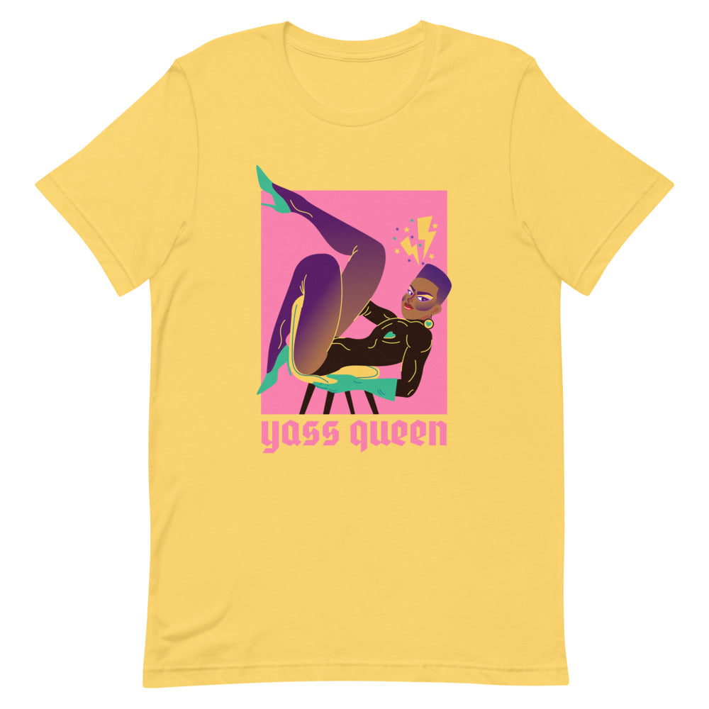 Yellow Yass Queen T-Shirt by Queer In The World Originals sold by Queer In The World: The Shop - LGBT Merch Fashion