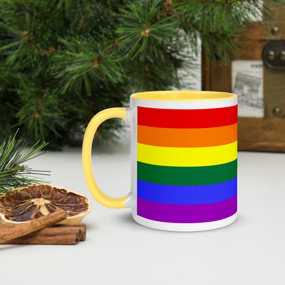 Blue LGBT Mug with Color Inside by Queer In The World Originals sold by Queer In The World: The Shop - LGBT Merch Fashion
