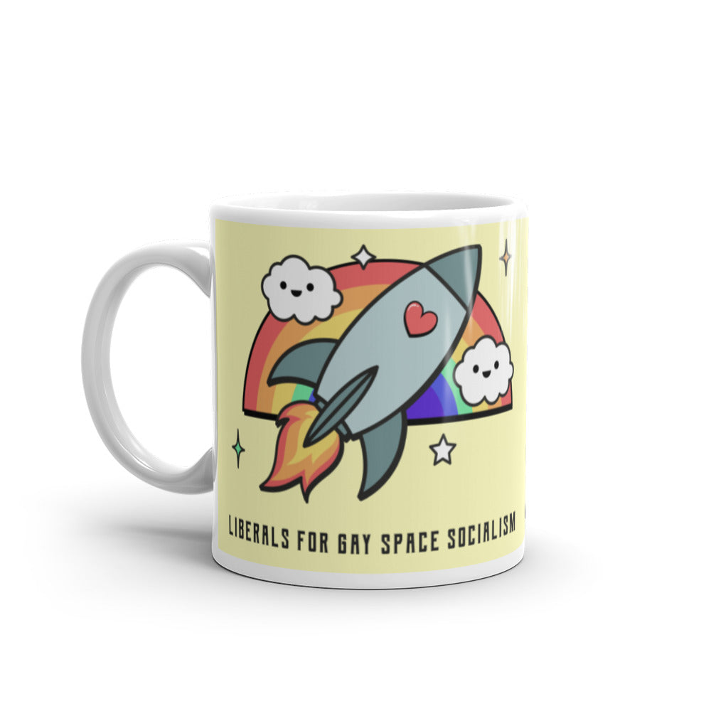  Liberals For Gay Space Socialism Mug by Printful sold by Queer In The World: The Shop - LGBT Merch Fashion