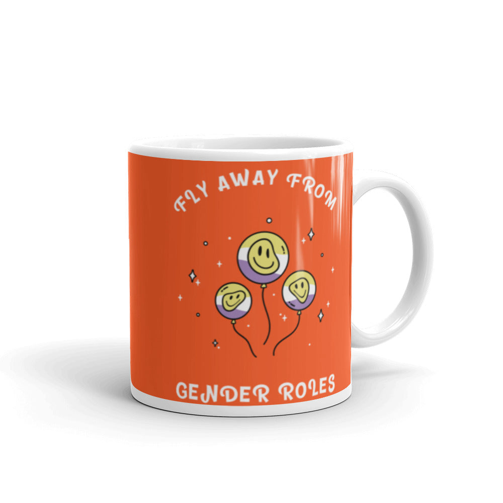  Fly Away From Gender Roles Mug by Queer In The World Originals sold by Queer In The World: The Shop - LGBT Merch Fashion