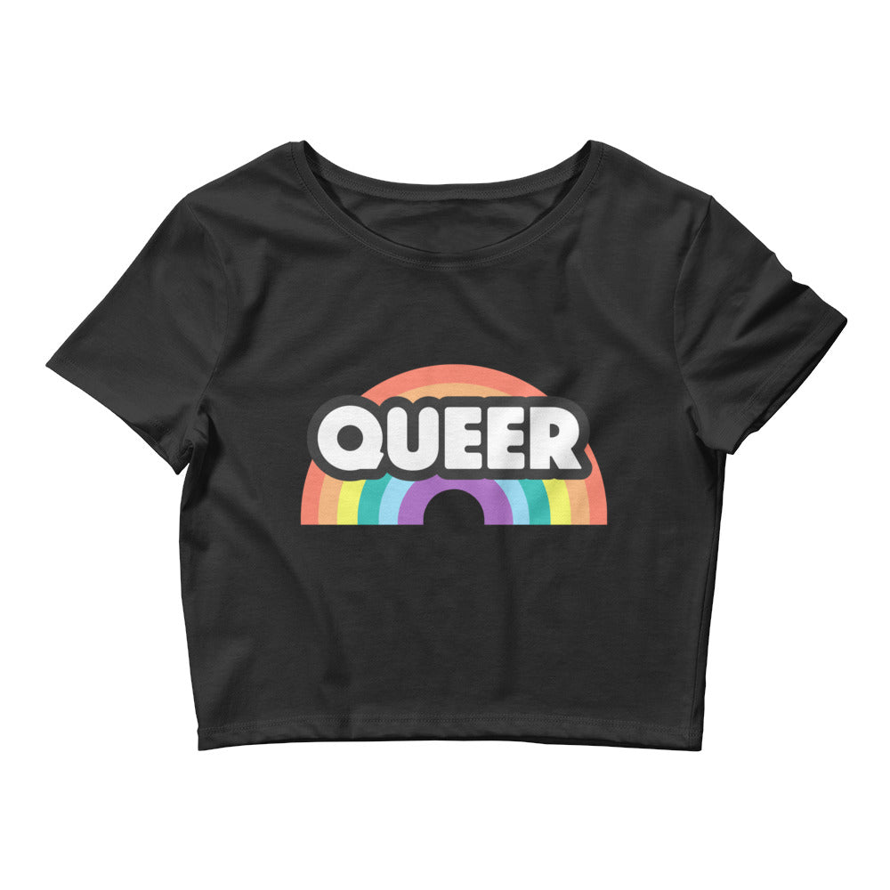 Black Queer Crop Top by Queer In The World Originals sold by Queer In The World: The Shop - LGBT Merch Fashion
