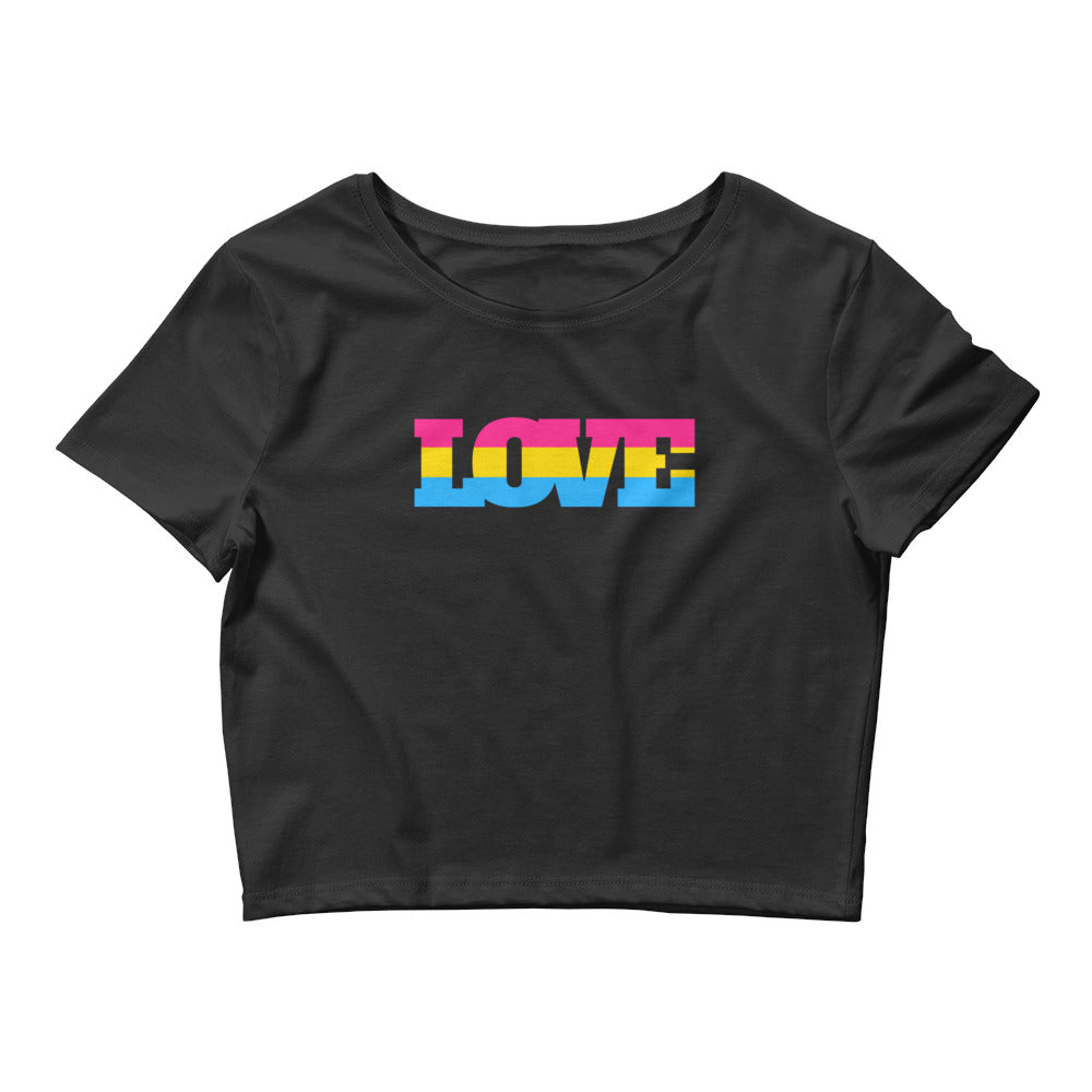 Black Pansexual Love Crop Top by Queer In The World Originals sold by Queer In The World: The Shop - LGBT Merch Fashion