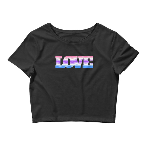 Black Alternative Genderfluid Love Crop Top by Queer In The World Originals sold by Queer In The World: The Shop - LGBT Merch Fashion