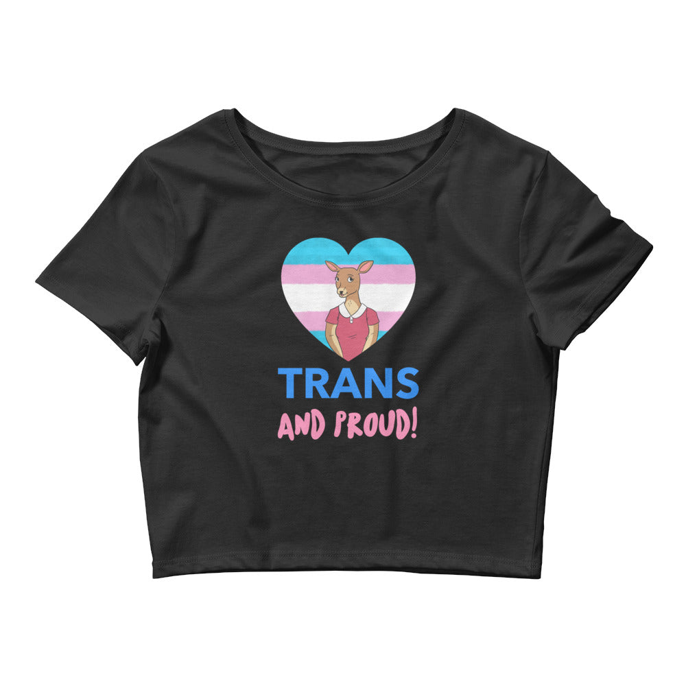 Black Trans And Proud Crop Top by Queer In The World Originals sold by Queer In The World: The Shop - LGBT Merch Fashion