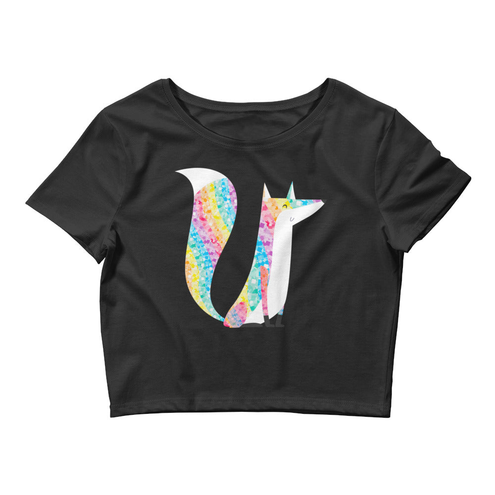 Black Glitter Fox Crop Top by Queer In The World Originals sold by Queer In The World: The Shop - LGBT Merch Fashion