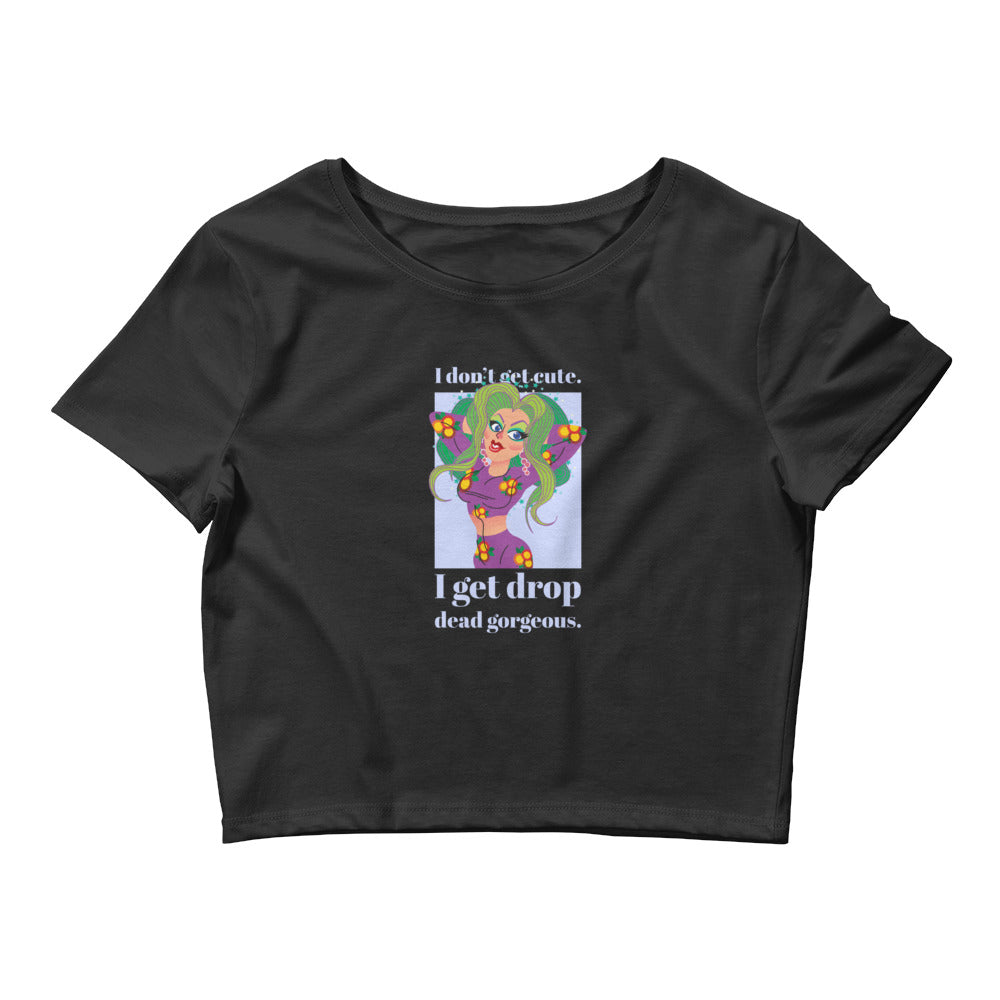 Black Drop Dead Gorgeous Crop Top by Printful sold by Queer In The World: The Shop - LGBT Merch Fashion