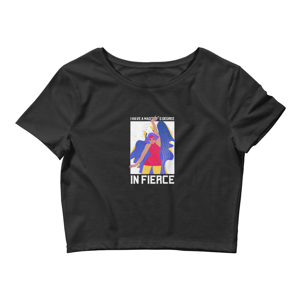 Black Master's Degree In Fierce Crop Top by Queer In The World Originals sold by Queer In The World: The Shop - LGBT Merch Fashion