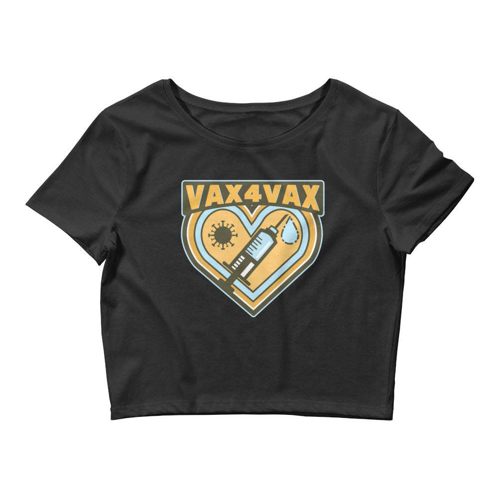 Black Vax 4 Vax Crop Top by Queer In The World Originals sold by Queer In The World: The Shop - LGBT Merch Fashion