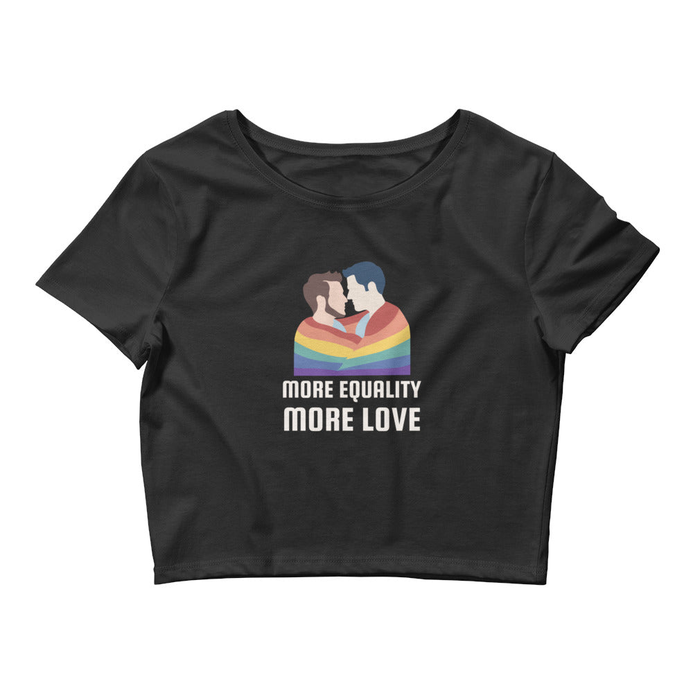 Black More Equality More Love Crop Top by Queer In The World Originals sold by Queer In The World: The Shop - LGBT Merch Fashion