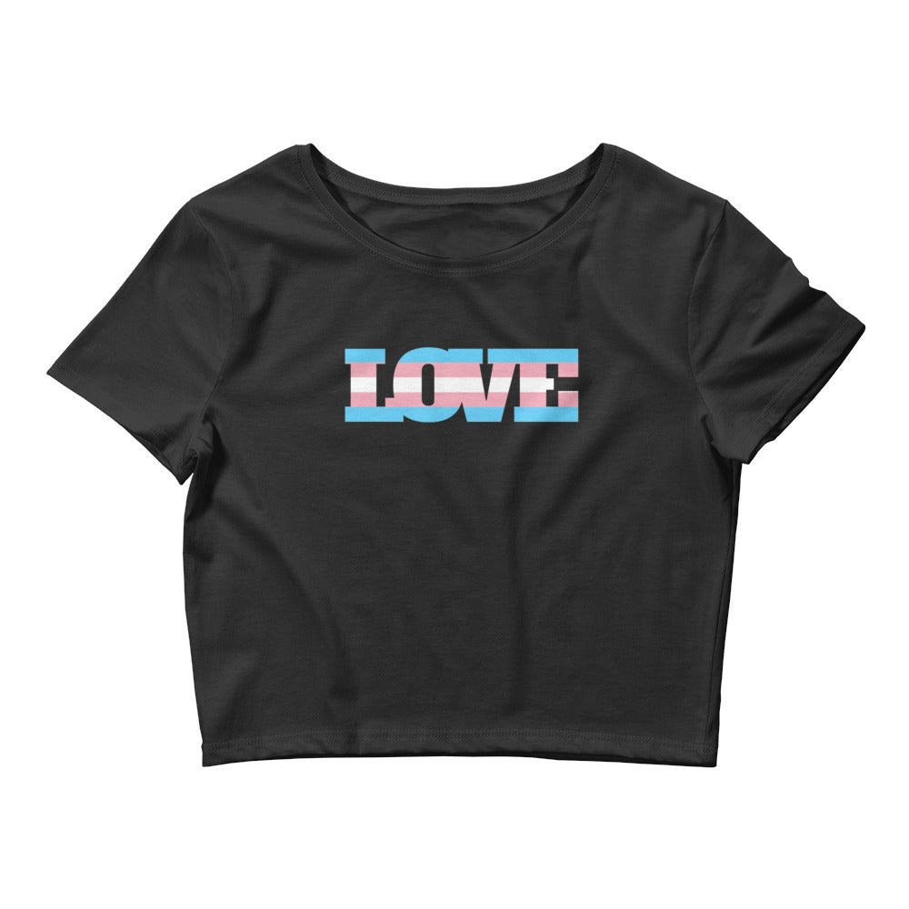 Black Transgender Love Crop Top by Queer In The World Originals sold by Queer In The World: The Shop - LGBT Merch Fashion