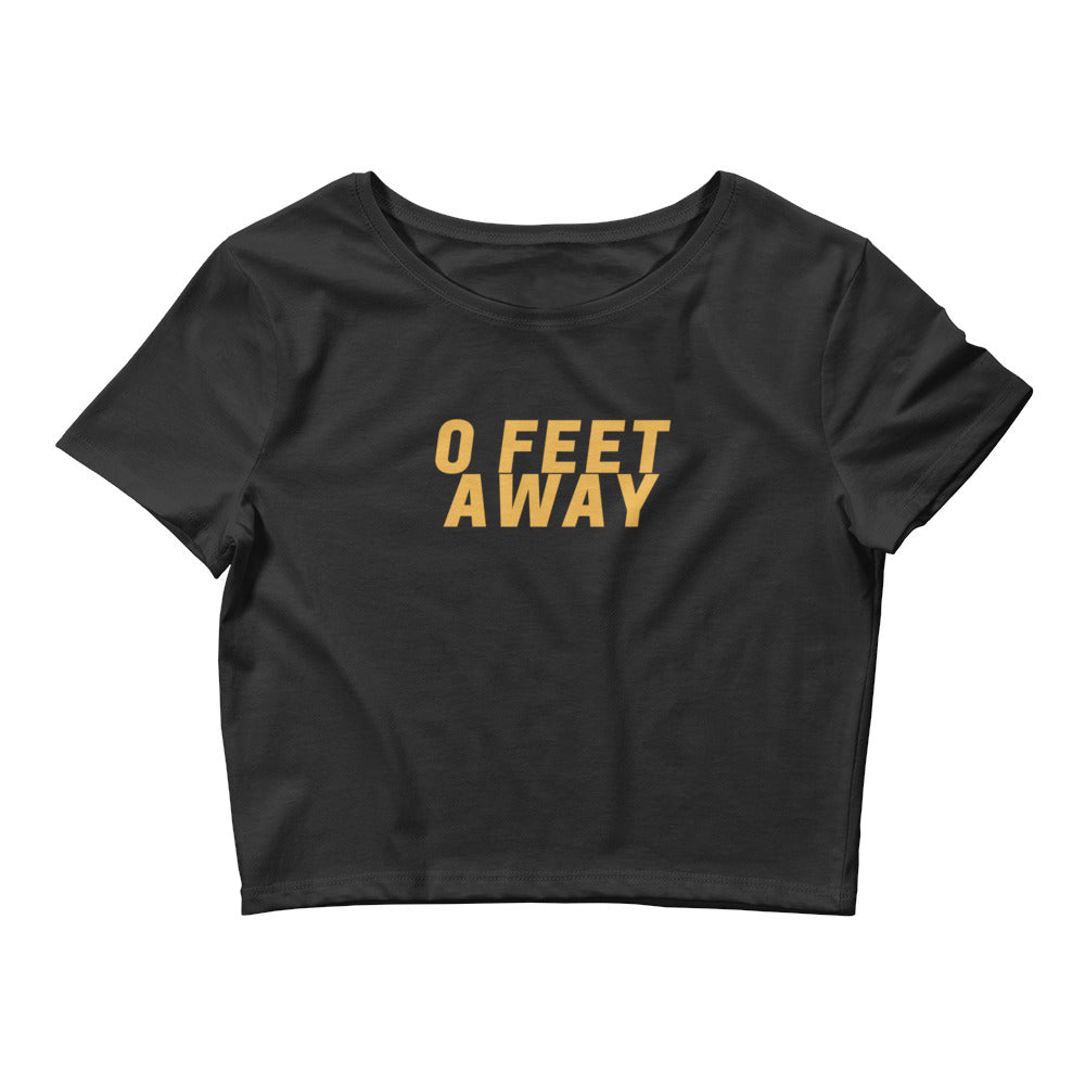 Black Zero Feet Away Grindr Crop Top by Printful sold by Queer In The World: The Shop - LGBT Merch Fashion