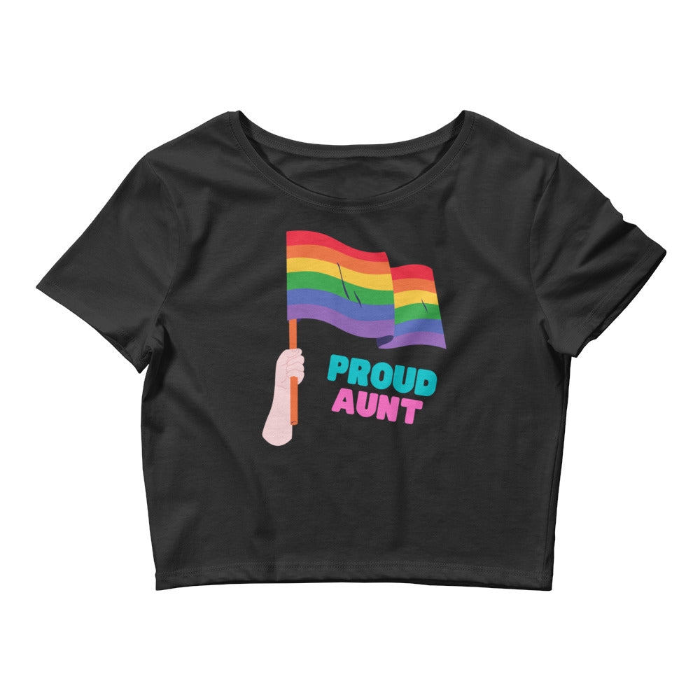 Black Proud Aunt Crop Top by Queer In The World Originals sold by Queer In The World: The Shop - LGBT Merch Fashion