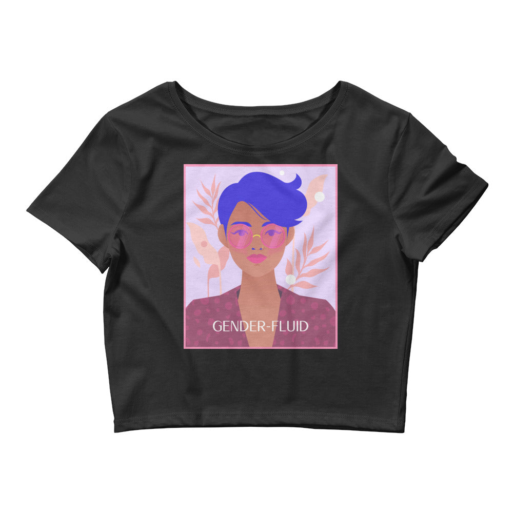 Black Gender-Fluid Crop Top by Queer In The World Originals sold by Queer In The World: The Shop - LGBT Merch Fashion