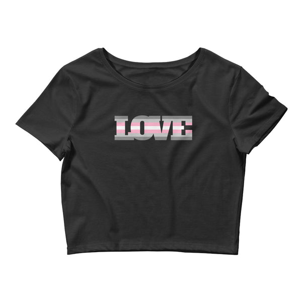 Black Demigirl Love Crop Top by Queer In The World Originals sold by Queer In The World: The Shop - LGBT Merch Fashion