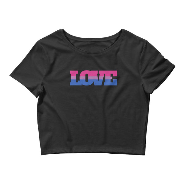 Black Bisexual Love Crop Top by Queer In The World Originals sold by Queer In The World: The Shop - LGBT Merch Fashion
