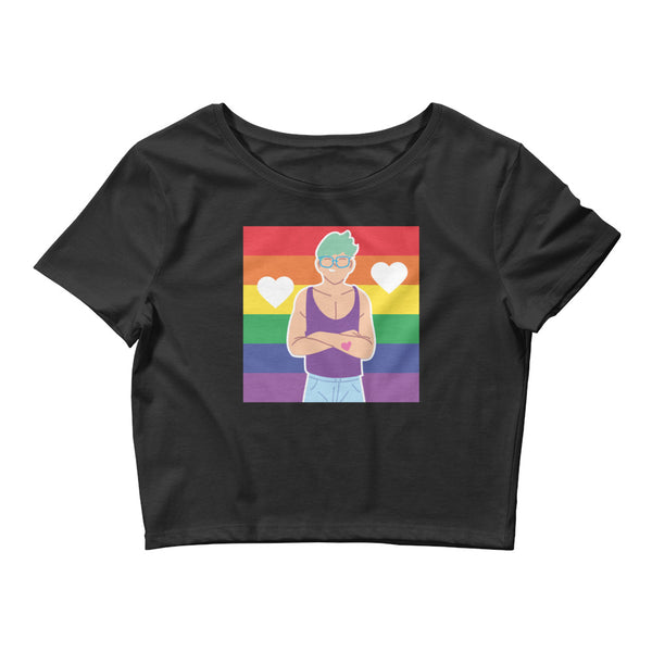 Black Queer Love Crop Top by Queer In The World Originals sold by Queer In The World: The Shop - LGBT Merch Fashion