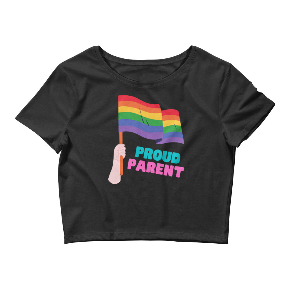 Black Proud Parent Crop Top by Queer In The World Originals sold by Queer In The World: The Shop - LGBT Merch Fashion