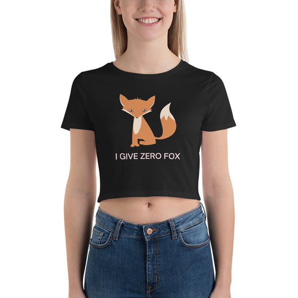 Black I Give Zero Fox Crop Top by Queer In The World Originals sold by Queer In The World: The Shop - LGBT Merch Fashion