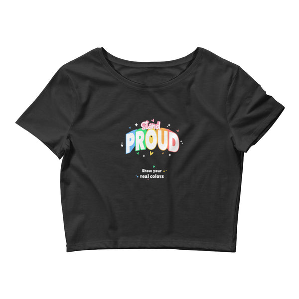 Black Stand Proud Crop Top by Queer In The World Originals sold by Queer In The World: The Shop - LGBT Merch Fashion