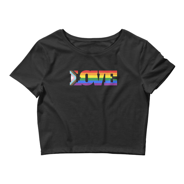 Black LGBT Pride Crop Top by Queer In The World Originals sold by Queer In The World: The Shop - LGBT Merch Fashion