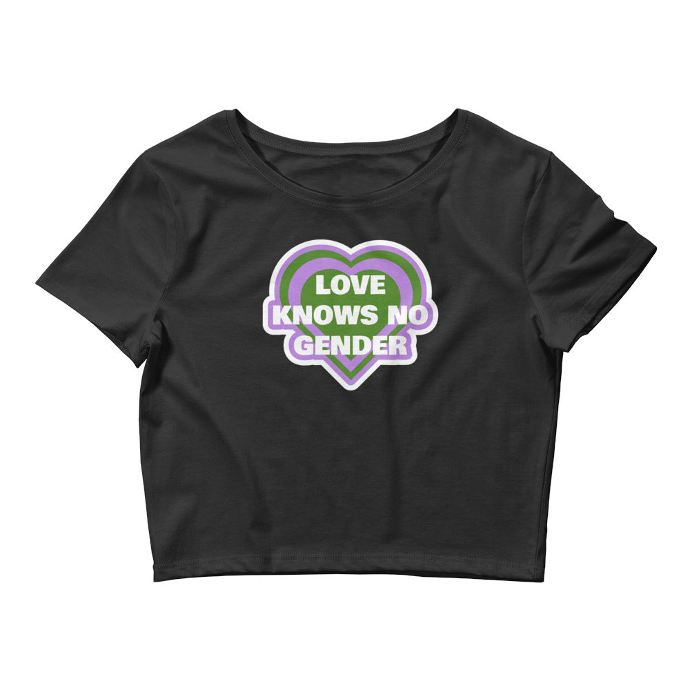 Black Love Knows No Gender Genderqueer Crop Top by Queer In The World Originals sold by Queer In The World: The Shop - LGBT Merch Fashion