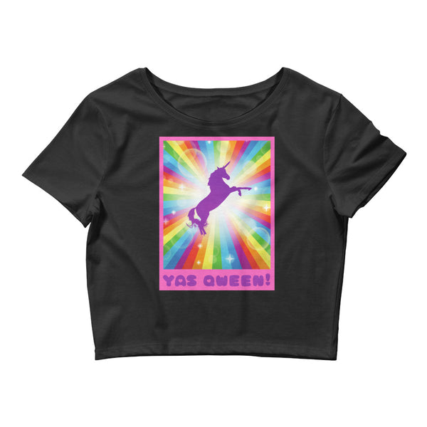 Black Yas Qween! Crop Top by Queer In The World Originals sold by Queer In The World: The Shop - LGBT Merch Fashion