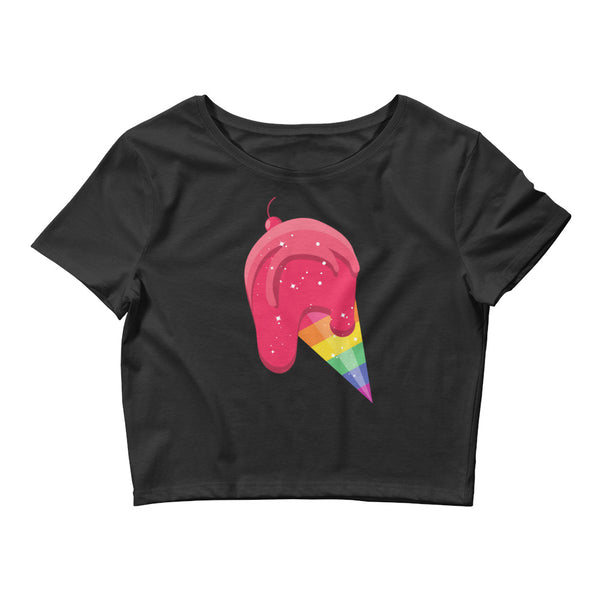 Black Gay Icecream Crop Top by Queer In The World Originals sold by Queer In The World: The Shop - LGBT Merch Fashion