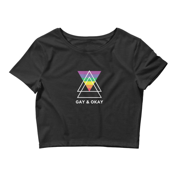 Black Gay & OK Crop Top by Queer In The World Originals sold by Queer In The World: The Shop - LGBT Merch Fashion