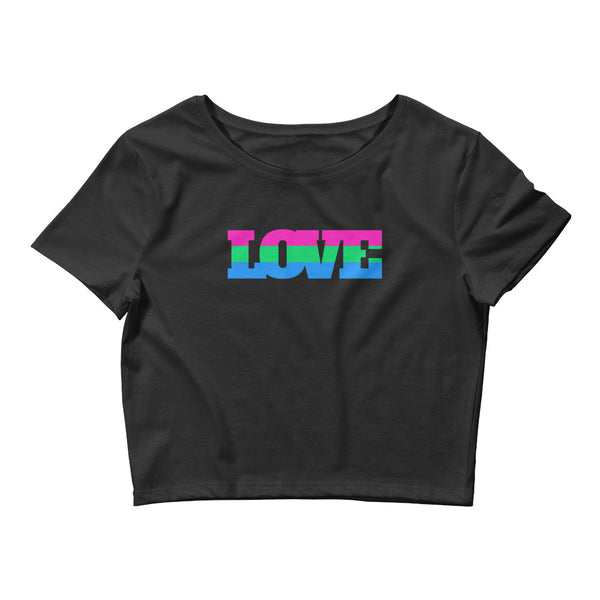 Black Polysexual Love Crop Top by Queer In The World Originals sold by Queer In The World: The Shop - LGBT Merch Fashion