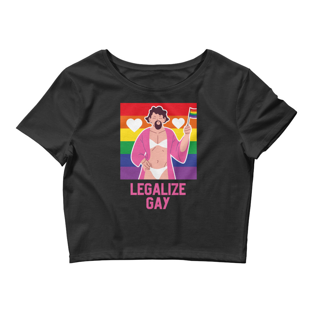 Black Legalize Gay Crop Top by Queer In The World Originals sold by Queer In The World: The Shop - LGBT Merch Fashion