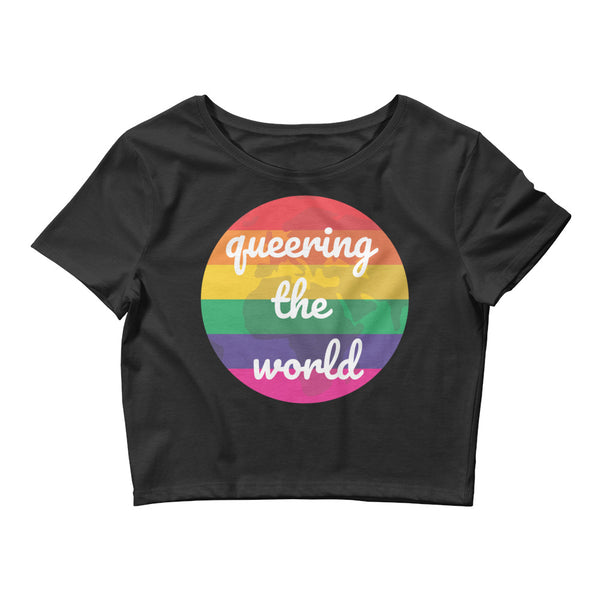 Black Queering The World Crop Top by Queer In The World Originals sold by Queer In The World: The Shop - LGBT Merch Fashion