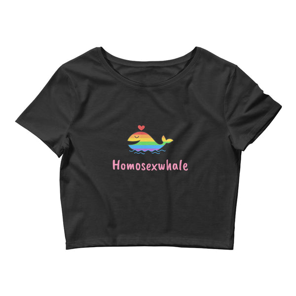 Black Homosexwhale Crop Top by Queer In The World Originals sold by Queer In The World: The Shop - LGBT Merch Fashion