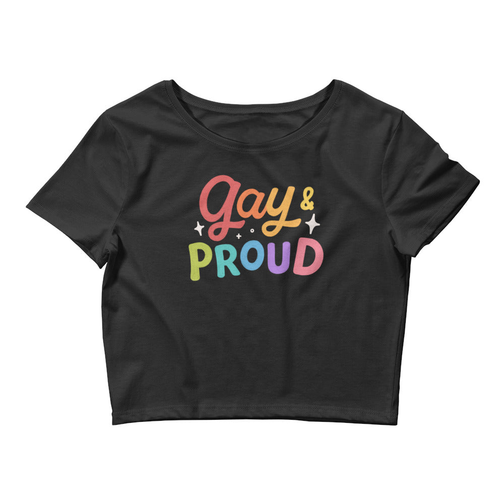 Black Gay & Proud Crop Top by Queer In The World Originals sold by Queer In The World: The Shop - LGBT Merch Fashion