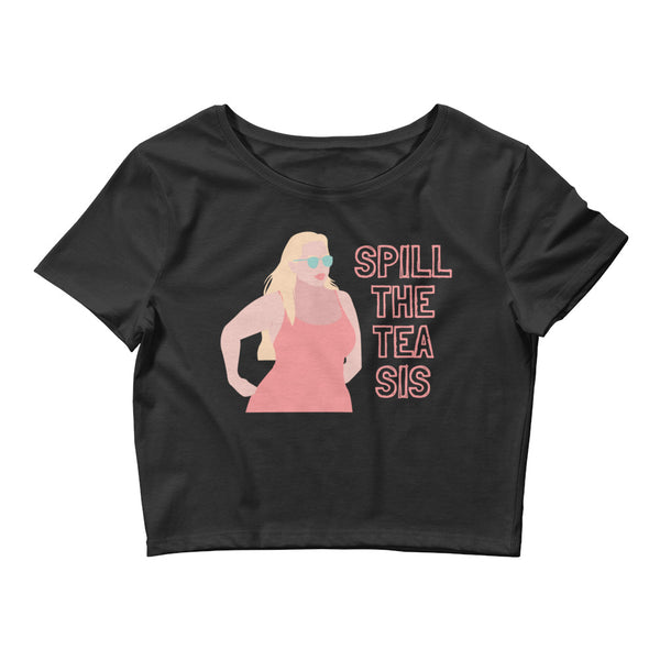 Black Spill the Tea Sis Crop Top by Queer In The World Originals sold by Queer In The World: The Shop - LGBT Merch Fashion