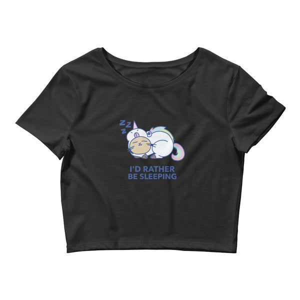 Black I'd Rather Be Sleeping Crop Top by Queer In The World Originals sold by Queer In The World: The Shop - LGBT Merch Fashion