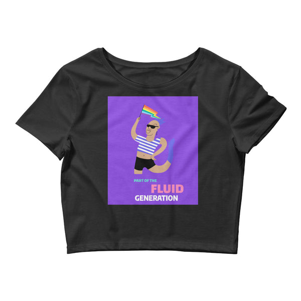 Black Part Of The Fluid Generation Crop Top by Queer In The World Originals sold by Queer In The World: The Shop - LGBT Merch Fashion