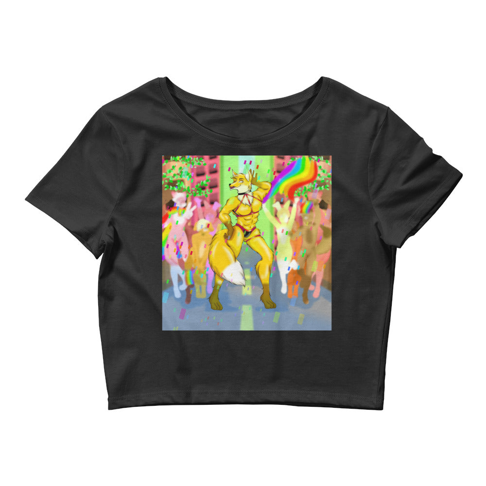 Black Gay Furry Pride Crop Top by Queer In The World Originals sold by Queer In The World: The Shop - LGBT Merch Fashion