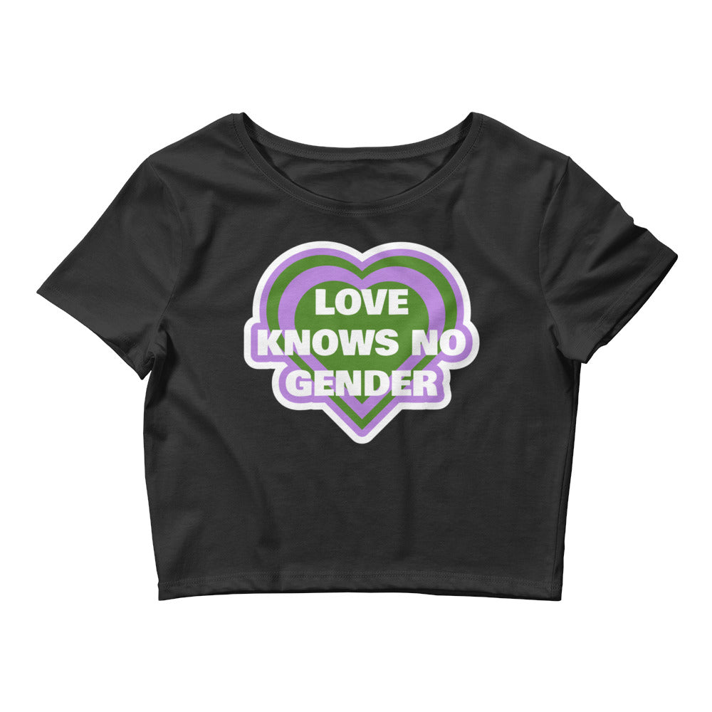 Black Love Knows No Gender Crop Top by Queer In The World Originals sold by Queer In The World: The Shop - LGBT Merch Fashion