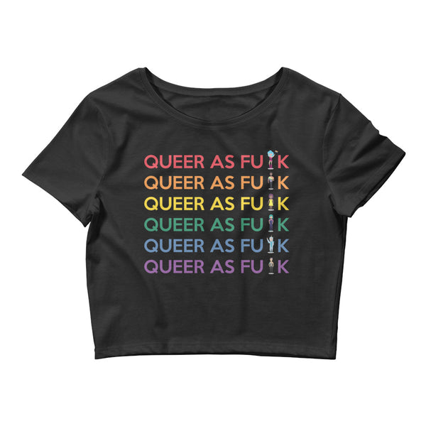 Black Queer As Fu*k Crop Top by Queer In The World Originals sold by Queer In The World: The Shop - LGBT Merch Fashion