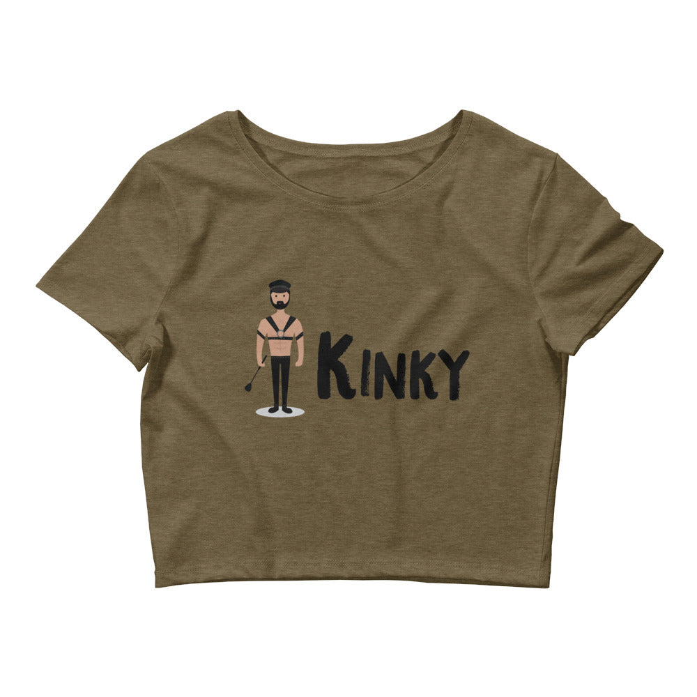 Heather Olive Kinky Crop Top by Queer In The World Originals sold by Queer In The World: The Shop - LGBT Merch Fashion