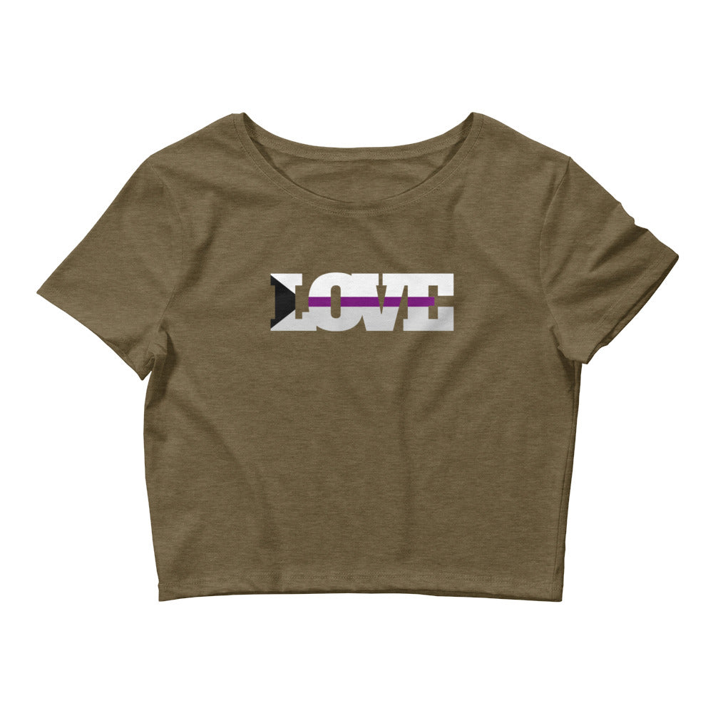  Demisexual Love Crop Top by Printful sold by Queer In The World: The Shop - LGBT Merch Fashion