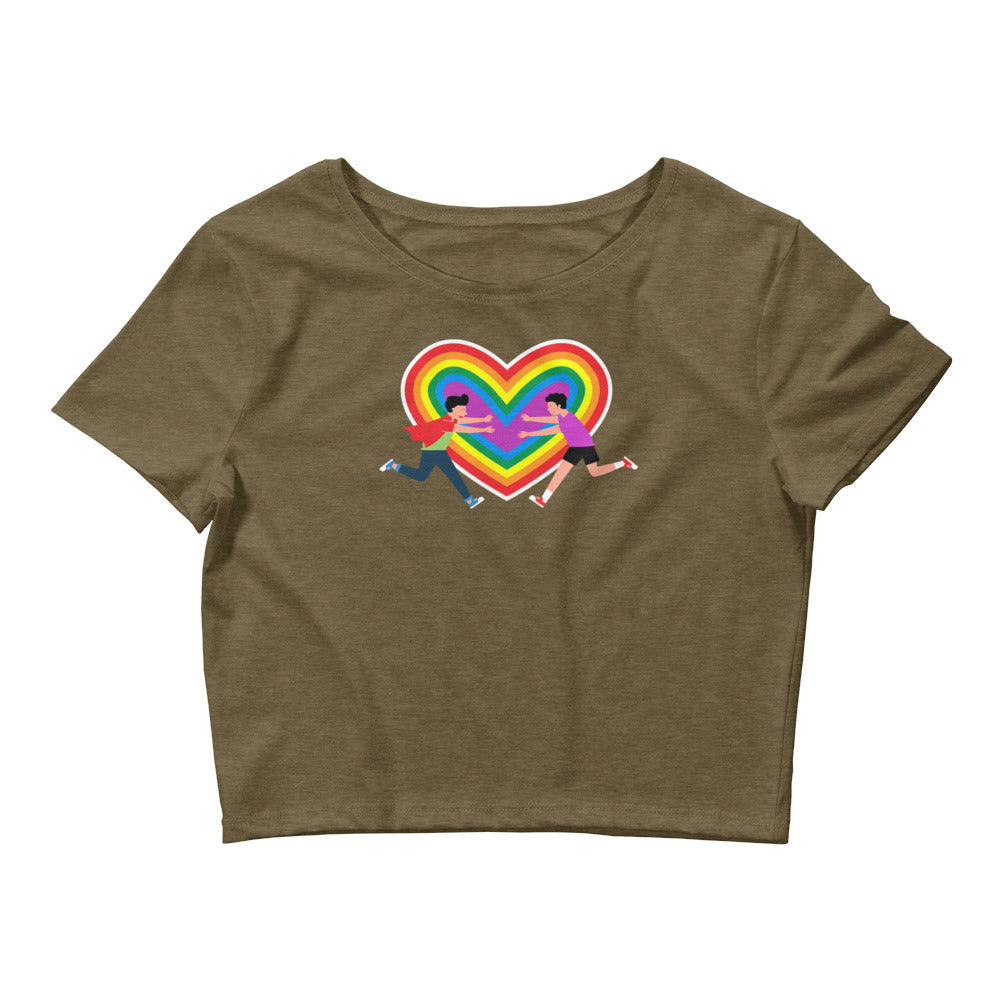  Gay Couple Crop Top by Printful sold by Queer In The World: The Shop - LGBT Merch Fashion