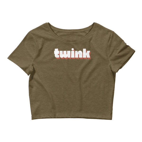 Heather Olive Twink Crop Top by Queer In The World Originals sold by Queer In The World: The Shop - LGBT Merch Fashion