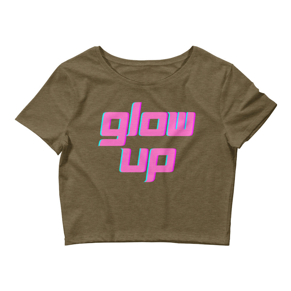 Heather Olive Glow Up Crop Top by Queer In The World Originals sold by Queer In The World: The Shop - LGBT Merch Fashion