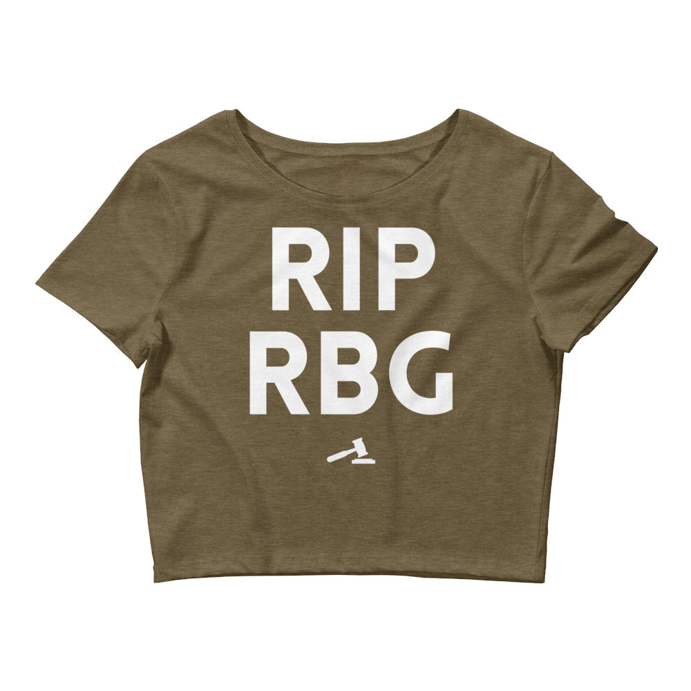 Heather Olive RIP RBG Crop Top by Queer In The World Originals sold by Queer In The World: The Shop - LGBT Merch Fashion