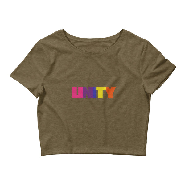 Heather Olive Unity Crop Top by Queer In The World Originals sold by Queer In The World: The Shop - LGBT Merch Fashion