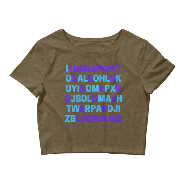 Heather Olive This Is What Genderqueer Looks Like Crop Top by Queer In The World Originals sold by Queer In The World: The Shop - LGBT Merch Fashion