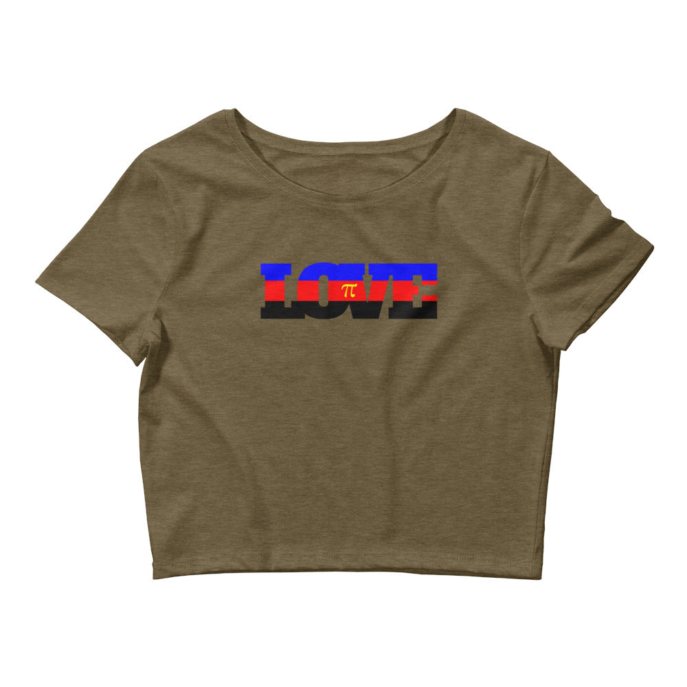 Heather Olive Polyamory Love Crop Top by Queer In The World Originals sold by Queer In The World: The Shop - LGBT Merch Fashion